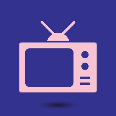 TV simgesi. Düz tasarım stili. Vektör Eps 10. 