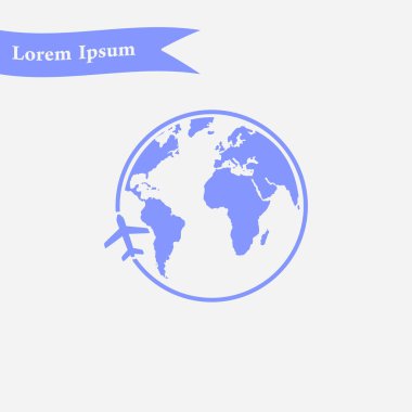 Uçak ikonu yolculuğu. Dünyayı dolaş..