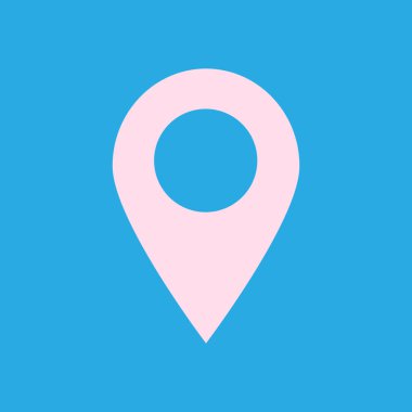 Harita işaretçi simgesi. GPS konumu sembolü. Düz tasarım stili. Vektör Eps 10.