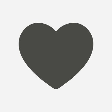 Sevgililer günü, düz kalp simgesi, vektör çizim 