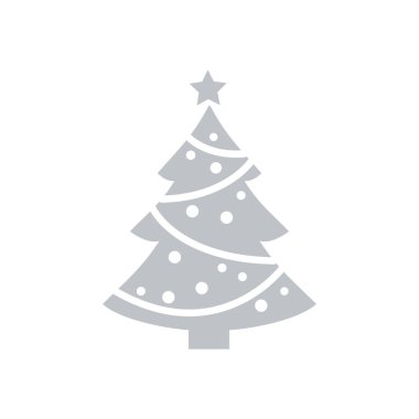 Noel Ağacı düz simgesi, vektör illüstrasyonu