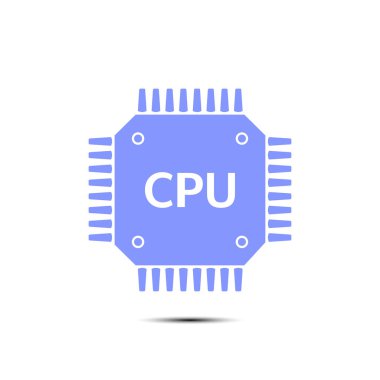 Devre kartı simgesi. Teknoloji düzeni kare simgesi. Düz tasarım stili.