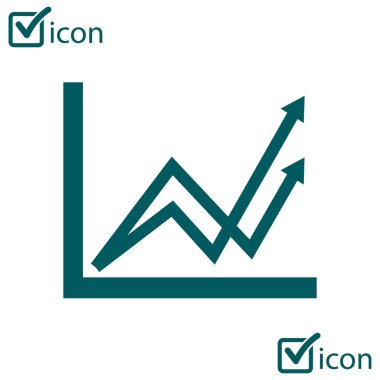 İş grafiği. Infographic. Grafik simgesini. Büyüyen grafik erkek. Düz tasarım stili.