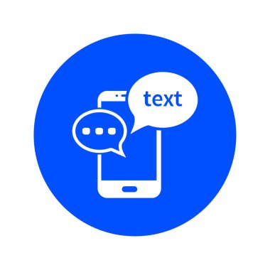 Mobil sohbet simgesi. Cep telefonu Web sohbet ve iletişim temsil eden.