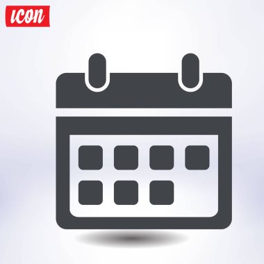 Vektör takvim simgesini, düz tasarım stili