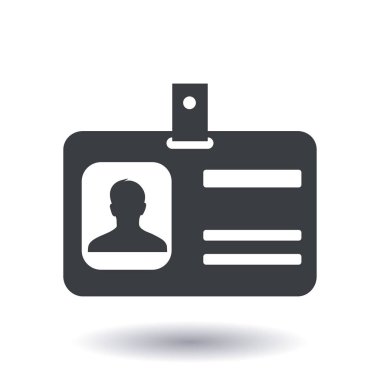 Kimlik kartı simgesi. Düz tasarım stili. EPS 10.