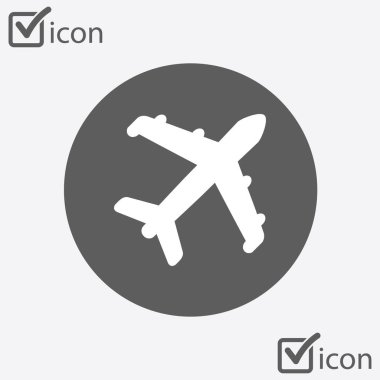 Uçak simgesi. Seyahat sembolü. Alt yazıyı uçaktan uçak.