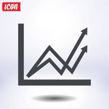 İş grafiği. Grafik düz simgesi