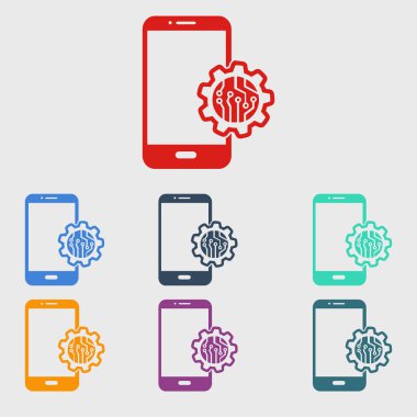 Teknolojik aygıt elektronik devre. Teknoloji düzeni kare simgesi. 