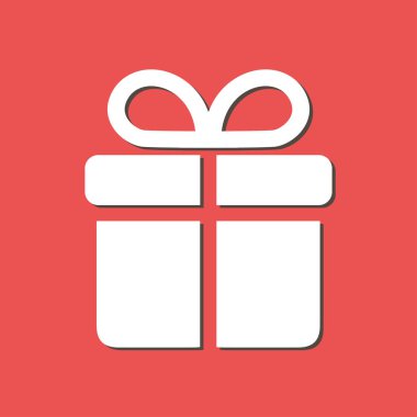Hediye kutusu simgesi. vektör illüstrasyonu