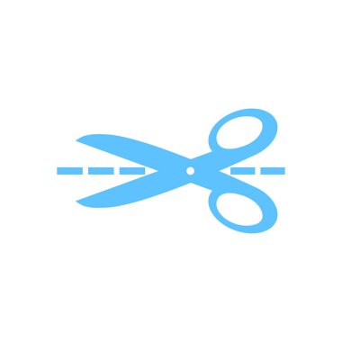 Makas ile kesme hatları simgesi.