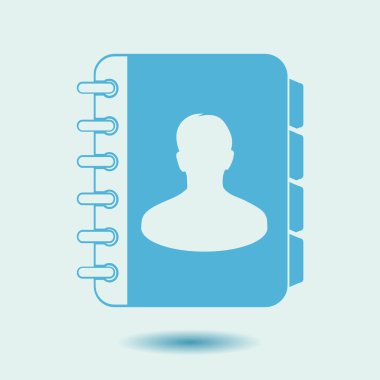 Adres Defteri simgesini. Düz tasarım stili. Eps10.