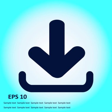 Simgesini indirin. Düğme yükleyin. Düz stil.