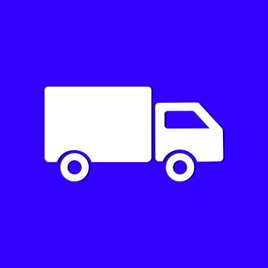 Teslimat kamyonu işareti simgesi. Kargo van sembolü. Sevk irsaliyelerini ve ücretsiz teslim. Düz stil. Vektör Eps 10.