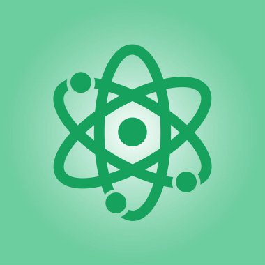 Atom işareti simbol. Atom parçası simgesi.