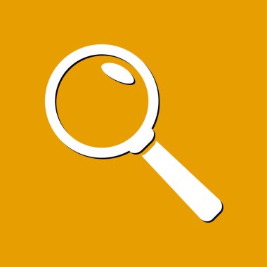 Büyüteç simgesi. Arama düğmesi. Büyüteç Camı. Düz tasarım stili. 