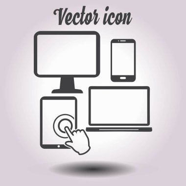 Elektronik Cihazlar. Akıllı telefon bilgisayar tablet netbook simbol.