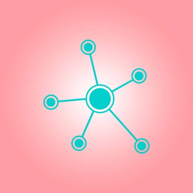 Sosyal ağ tek simge. Küresel teknoloji veya sosyal ağ.