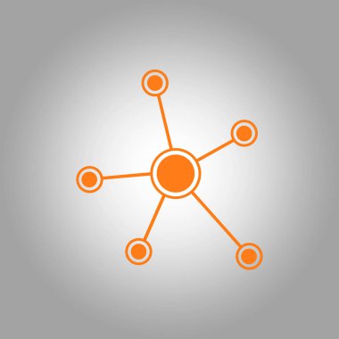 Sosyal ağ tek simge. Küresel teknoloji veya sosyal ağ.