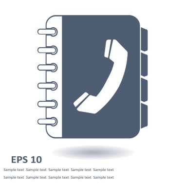 Telefon Rehberi düz simgesi. Düz tasarım stili.