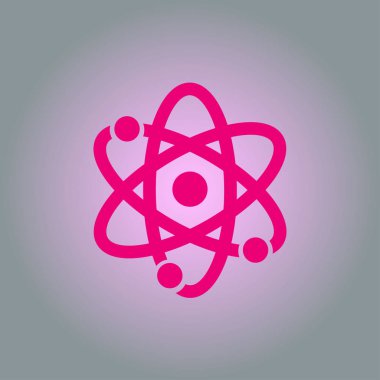 Atom işareti simbol. Atom parçası simgesi.