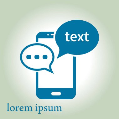 Mobil sohbet simgesi. Cep telefonu Web sohbet ve iletişim temsil eden.