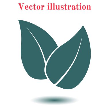Yaprak simgesi. Taze doğal ürün simgesi. Organik ürün işareti. Düz tasarım stili.