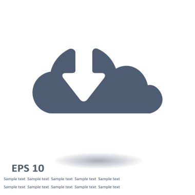 Bulut simgesinden indirin. Düğme yükleyin. Yük sembolü.
