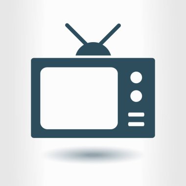TV simgesi. Düz tasarım stili. Vektör Eps 10. 