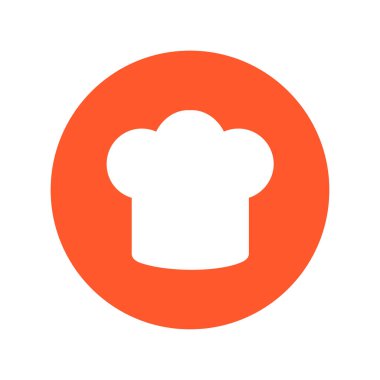 Chef şapka işareti simgesi. Şapka pişirme sembolü.