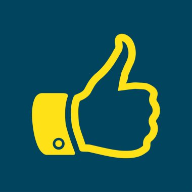 Simge gibi. El parmak tabela. Sembol başparmak. Düz tasarım stili. 