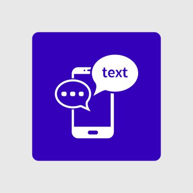 Mobil sohbet simgesi. Cep telefonu Web sohbet ve iletişim temsil eden.
