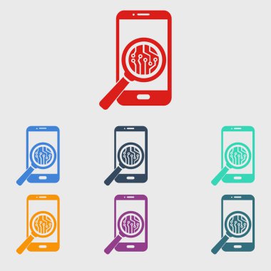 Teknolojik aygıt elektronik devre. Teknoloji düzeni kare simgesi. 