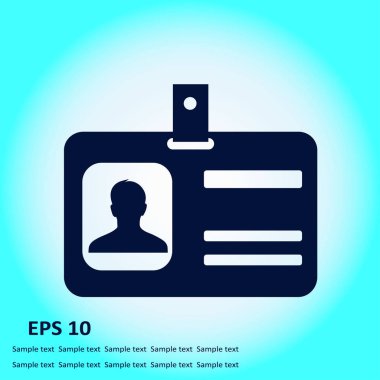 Kimlik kartı simgesi. Düz tasarım stili. EPS 10.