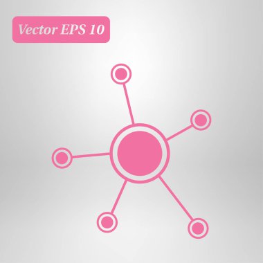 Sosyal ağ tek simge. Küresel teknoloji veya sosyal ağ.