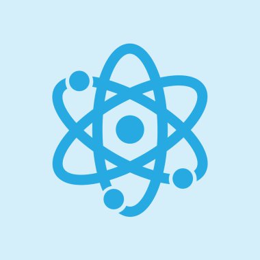 Atom işareti simbol. Atom parçası simgesi.