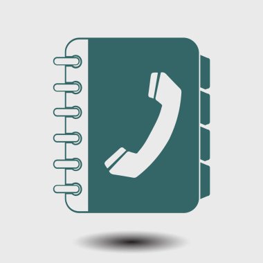 Telefon Rehberi düz simgesi. Düz tasarım stili.