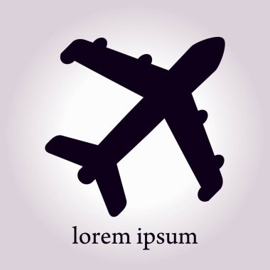 Uçak simgesi. Seyahat erkek. Alt yazıyı uçaktan uçak.