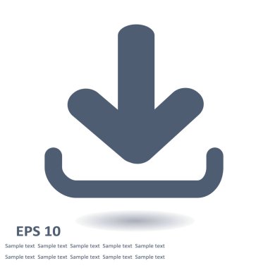 Simgesini indirin. Düğme yükleyin. Düz stil.