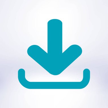 Simgesini indirin. Düğme yükleyin. Düz stil.