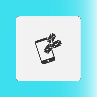 Akıllı telefon e- postası veya SMS simgesi. Mobil posta imzası simgesi.