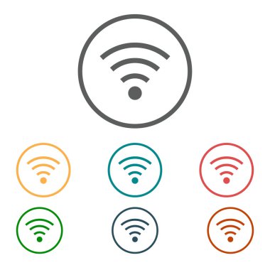 WiFi sembolü. Vektör kablosuz ağ kutsal kişilerin resmi. Düz tasarım