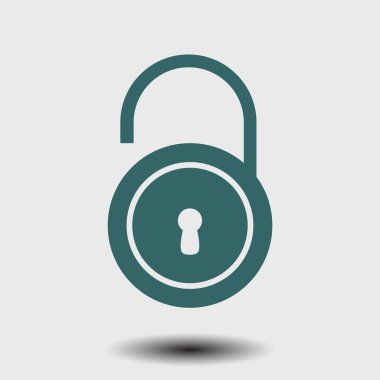 Simgesini kilidini. Düz tasarım stili. Vektör Eps10 