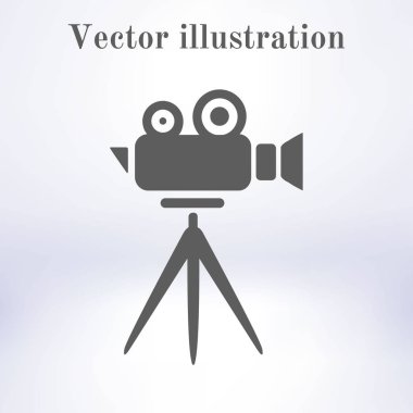 Sinema kamera simgesi. Düz tasarım stili. Vektör Eps 10.