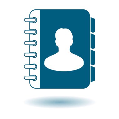 Adres Defteri simgesini. Düz tasarım stili. Eps10.