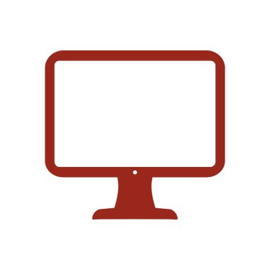 bilgisayar ekran işareti simgesi. Monitör simgesi. Düz tasarım stili.