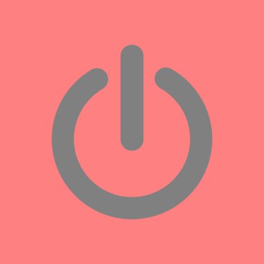 Güç işareti simgesi. Düz tasarım stili.   