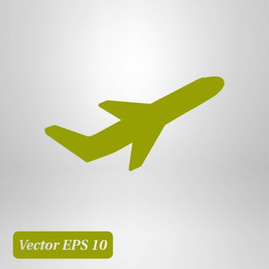 Uçak uçuş biletleri hava sinek seyahat kalkış siluet öğesi. Uçak sembolü. Seyahat etmek simge. Düz tasarım. EPS 10.