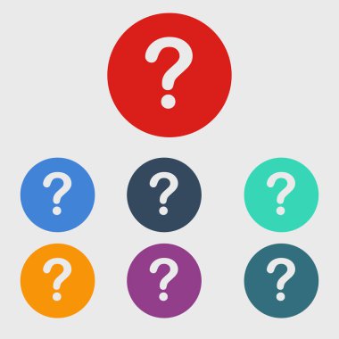 Soru işareti simgesi. Yardım sembolü. SSS işareti. Düz tasarım tarzı. EPS 10.