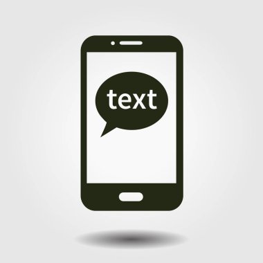 Mobil sohbet simgesi. Cep telefonu Web sohbet ve iletişim temsil eden.